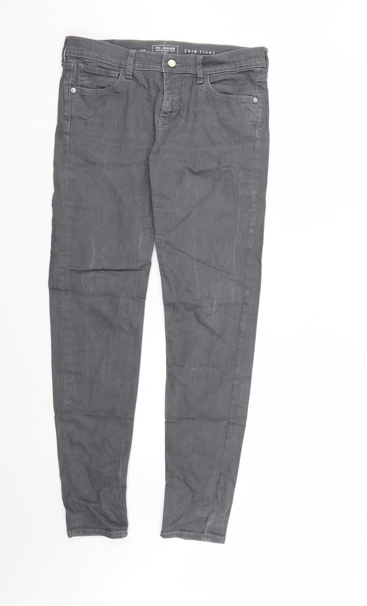 FC Jeans Womens Grey Denim Skinny Jeans Size 14 L30 in