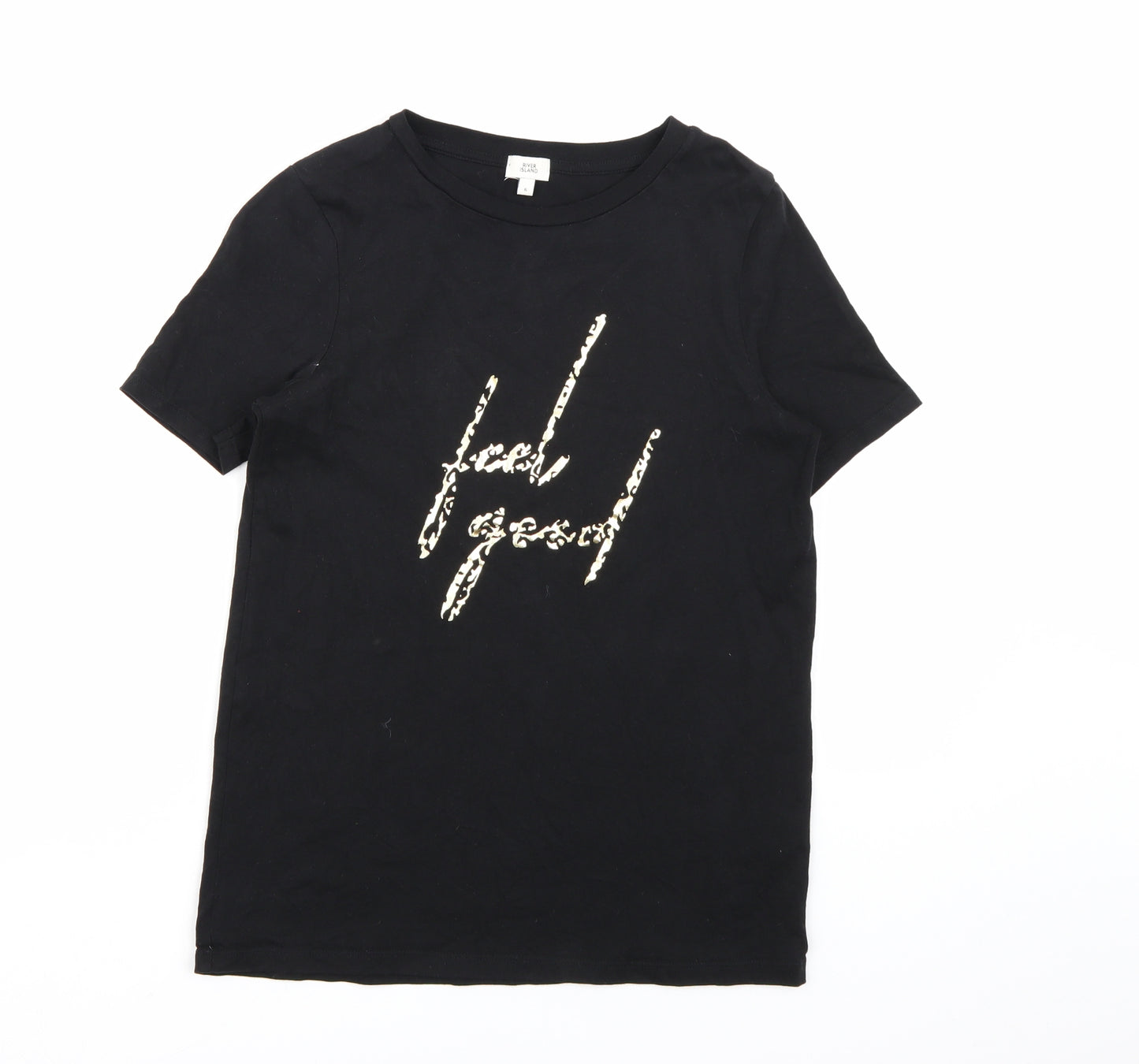River Island Womens Black   Basic T-Shirt Size 6