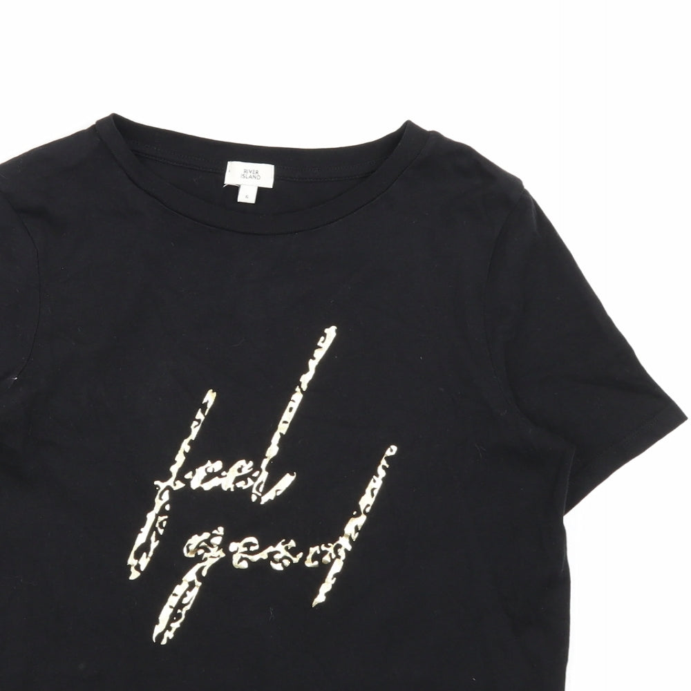River Island Womens Black   Basic T-Shirt Size 6