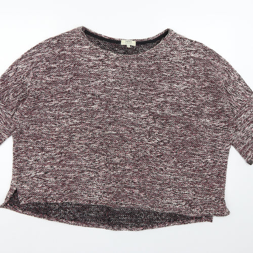 Papaya Womens Black Striped Knit Pullover Jumper Size XL