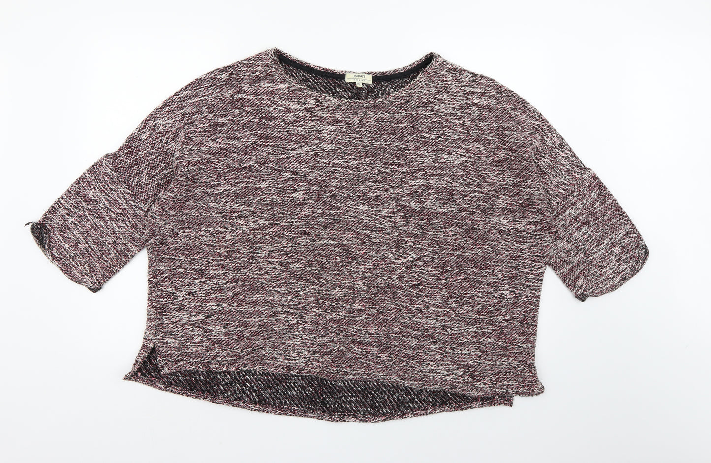 Papaya Womens Black Striped Knit Pullover Jumper Size XL