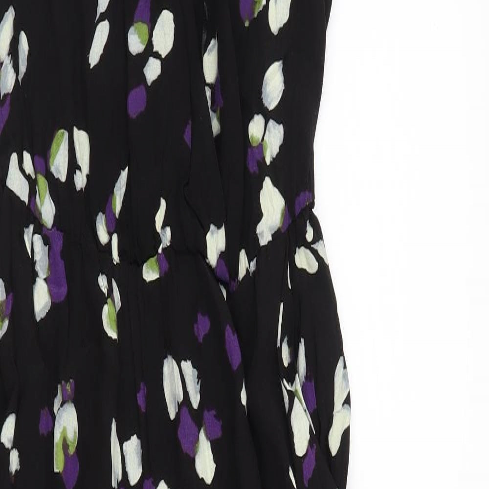 NEXT Womens Black Floral  Jumpsuit One-Piece Size 8