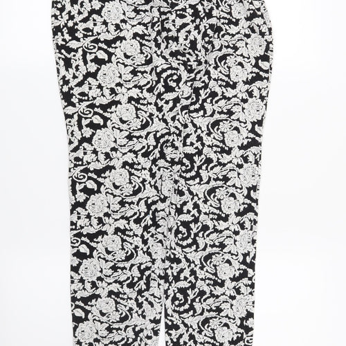 Preworn Womens Black Paisley  Capri Leggings Size 32 in L27 in