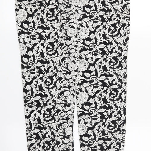 Preworn Womens Black Paisley  Capri Leggings Size 32 in L27 in