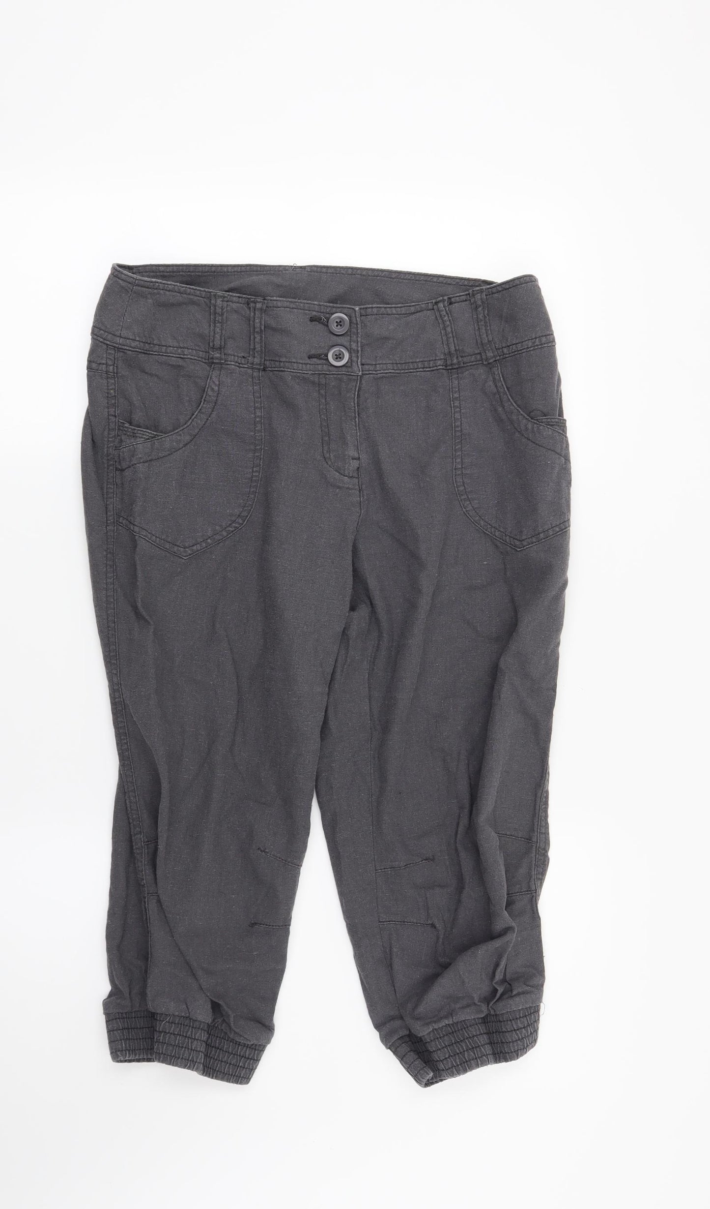 Papaya Womens Grey   Trousers  Size 12 L20 in