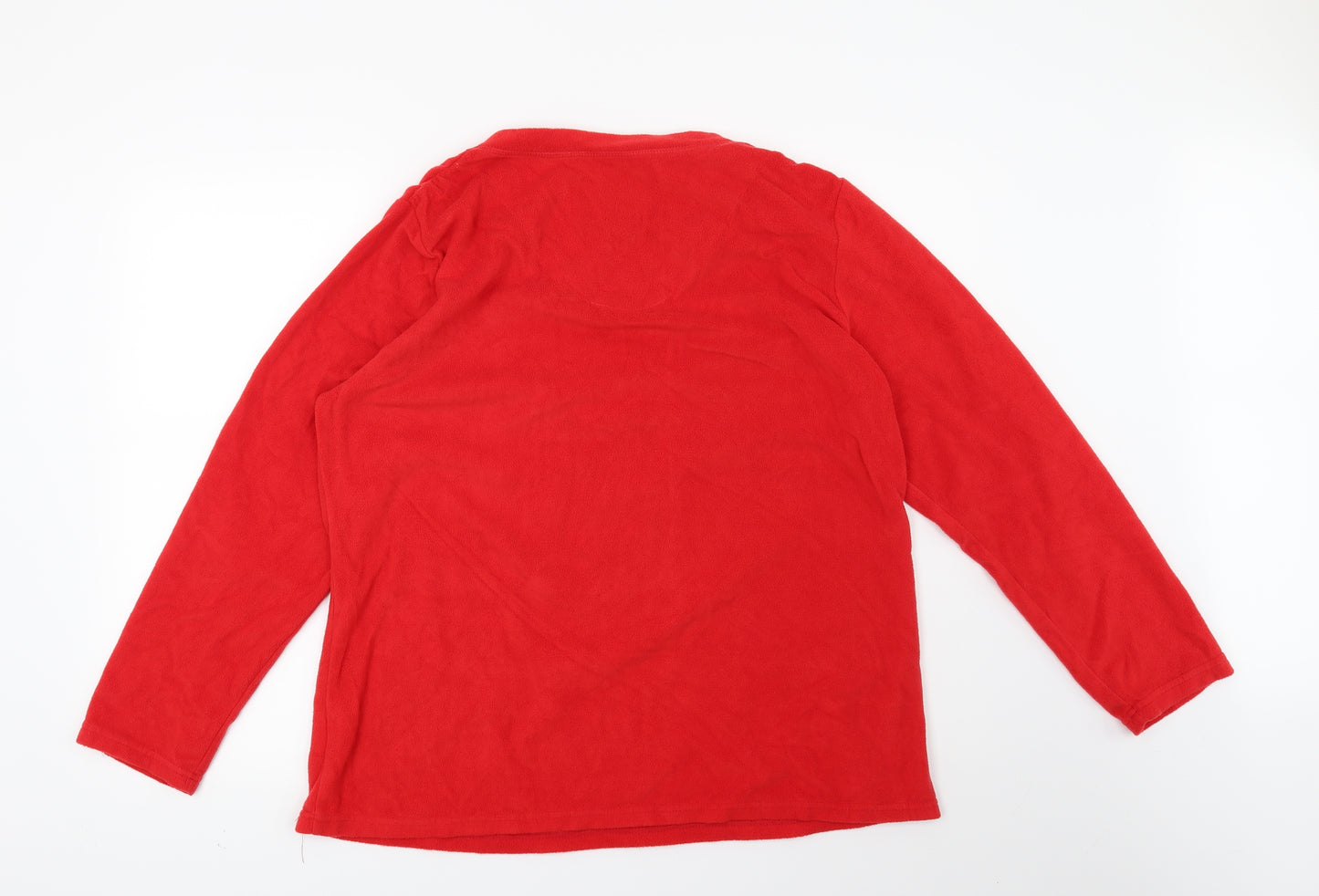 Preworn Womens Red Solid  Top Pyjama Top Size 16  - Christmas Dog