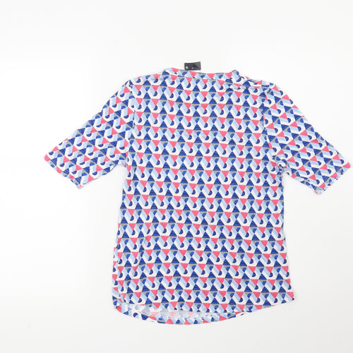Marks and Spencer Womens Blue Geometric  Basic T-Shirt Size 10