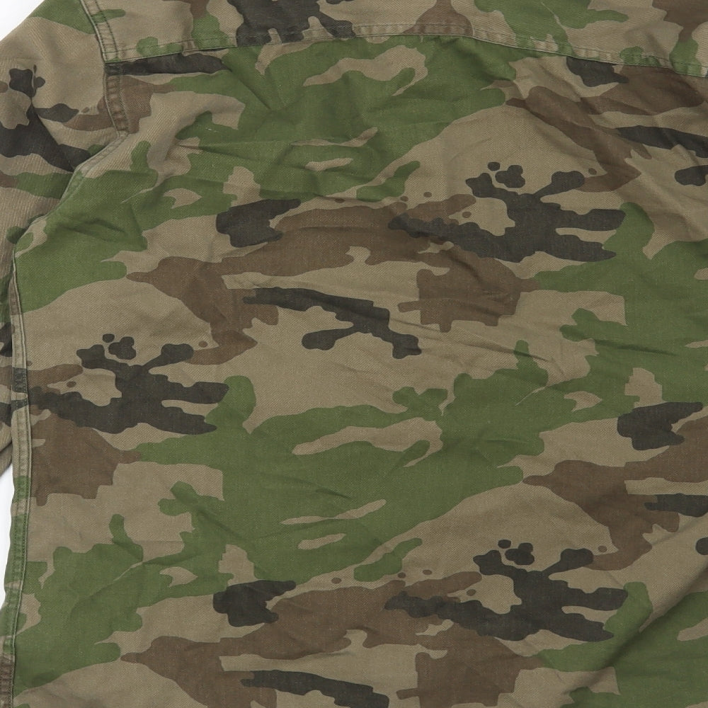 F&F Mens Green Camouflage   Button-Up Size S