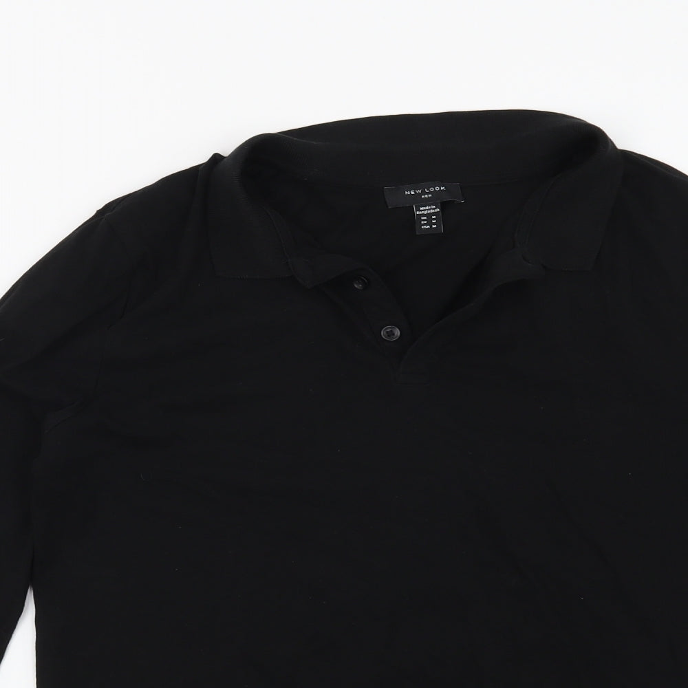 New Look Mens Black    Polo Size M