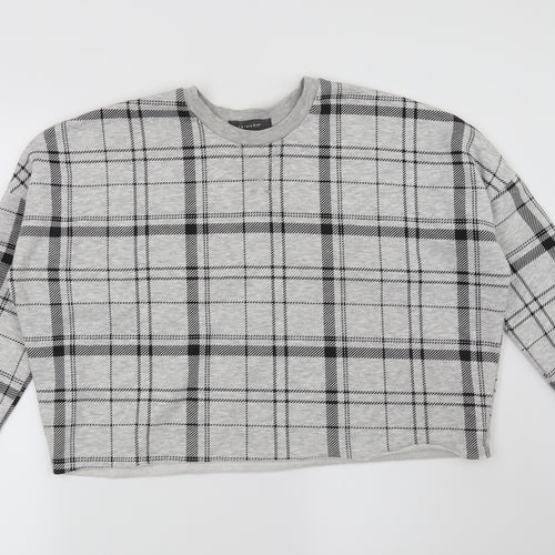 Primark Womens Grey Check  Pullover Sweatshirt Size 4