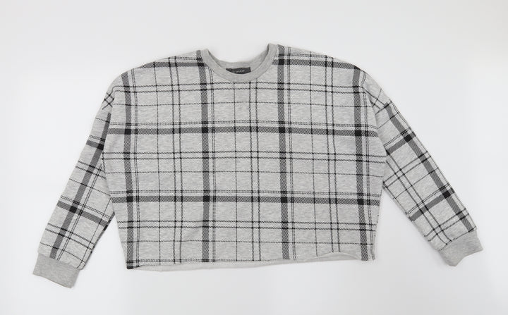 Primark Womens Grey Check Pullover Sweatshirt Size 4