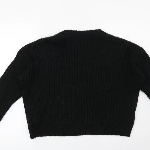 New Look Womens Black Striped  Pullover Jumper Size M