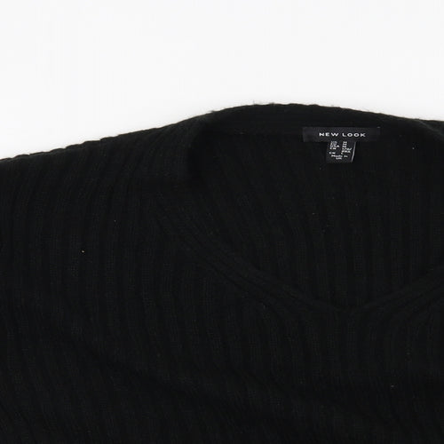 New Look Womens Black Striped  Pullover Jumper Size M