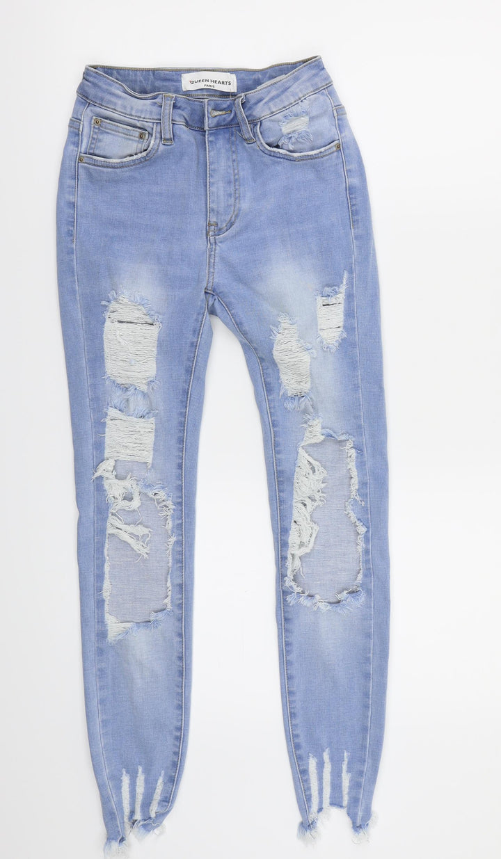 Queen of hearts Womens Blue   Straight Jeans Size XS L26 in