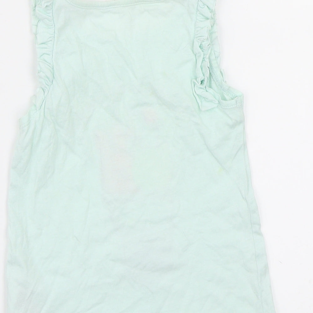 H&M Girls Green Batik  Basic T-Shirt Size 5 Years