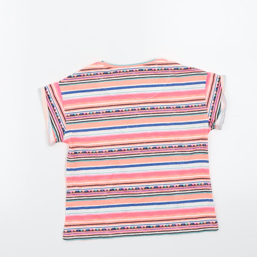 Marks and Spencer Girls Pink Striped  Basic T-Shirt Size 3-4 Years