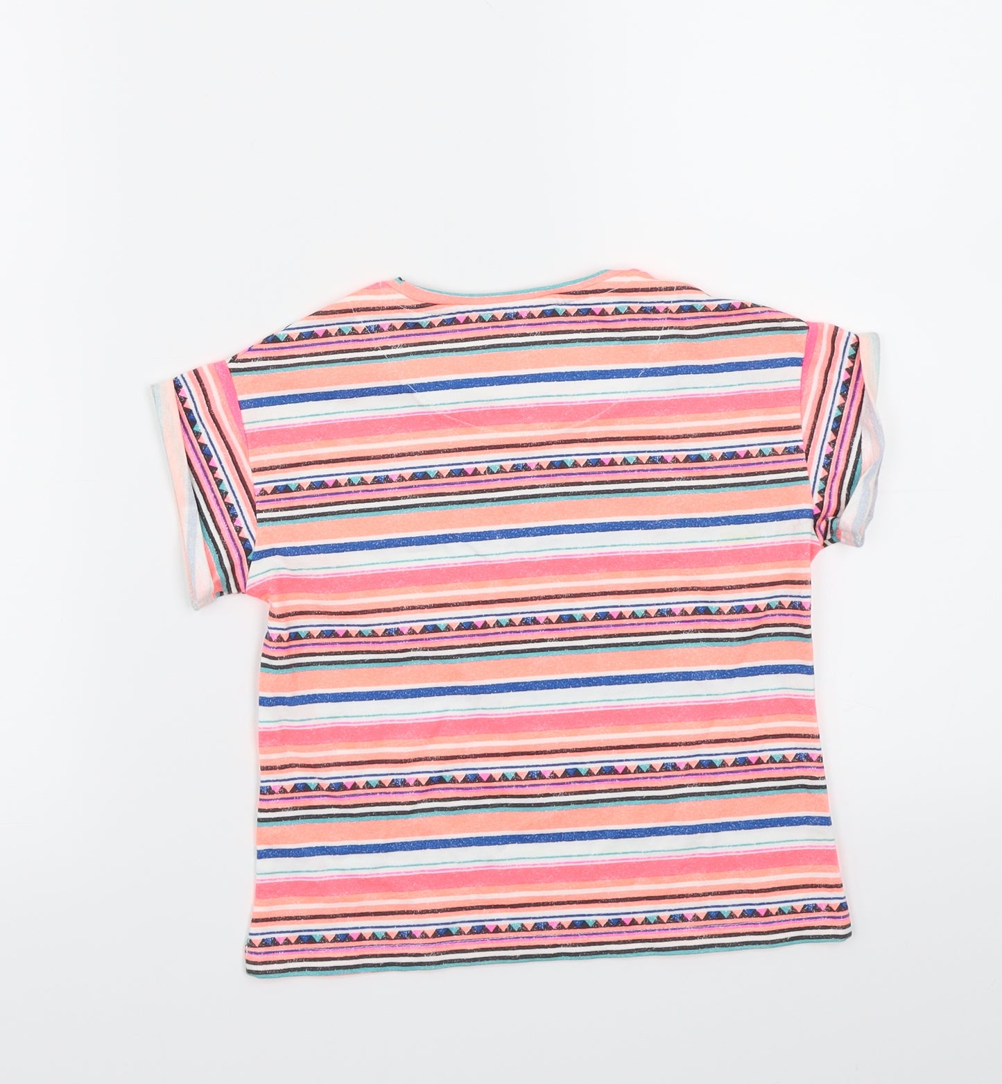 Marks and Spencer Girls Pink Striped  Basic T-Shirt Size 3-4 Years