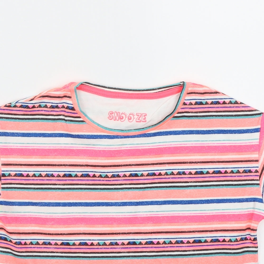 Marks and Spencer Girls Pink Striped  Basic T-Shirt Size 3-4 Years