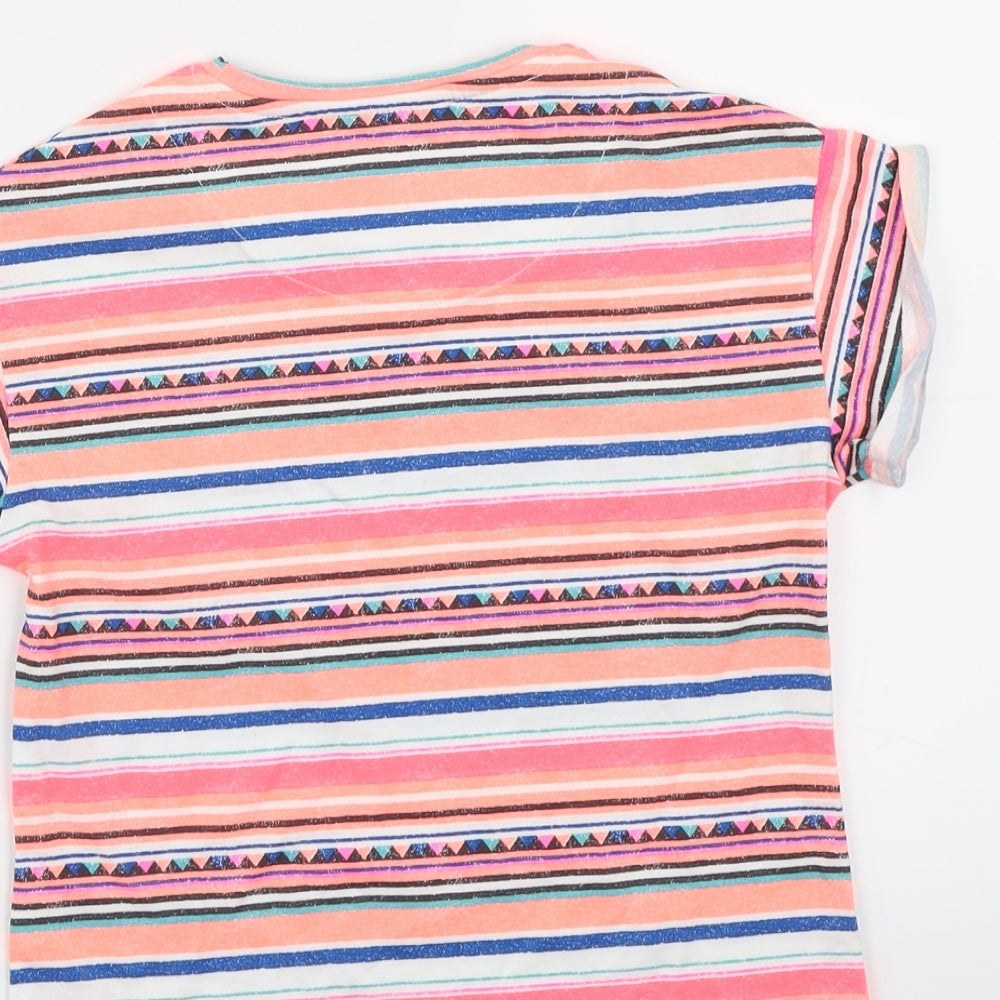 Marks and Spencer Girls Pink Striped  Basic T-Shirt Size 3-4 Years