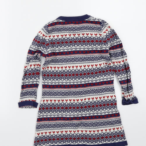 TU Girls Blue Geometric  A-Line  Size 3-4 Years