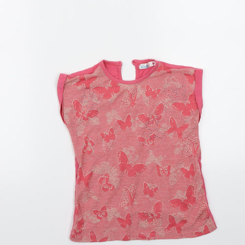 M&Co Girls Pink   Basic T-Shirt Size 5-6 Years