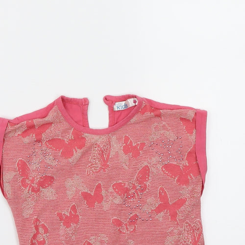 M&Co Girls Pink   Basic T-Shirt Size 5-6 Years