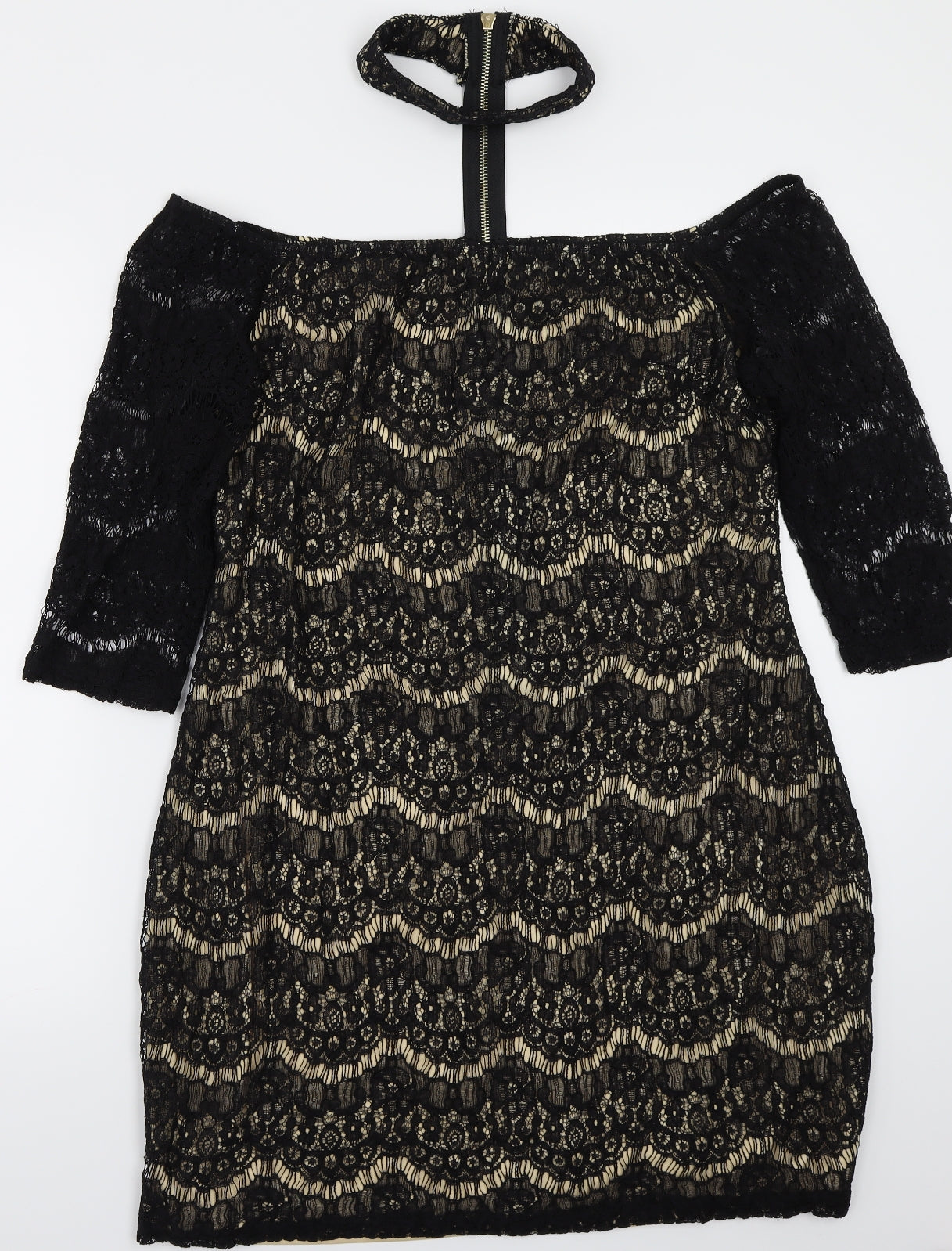 Boohoo Womens Black  Rayon A-Line  Size 18