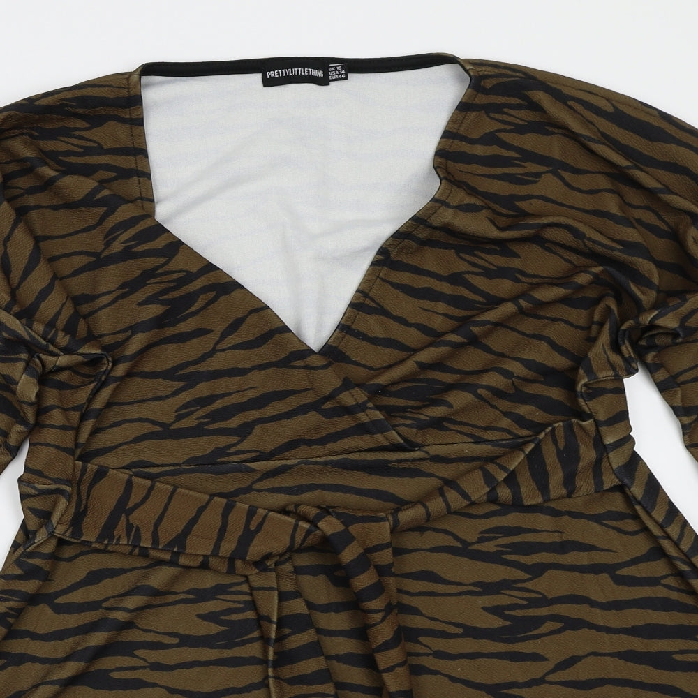 pretty little things Womens Brown Animal Print  A-Line  Size 18