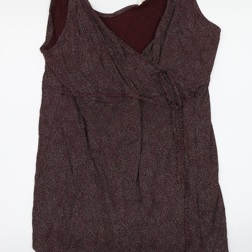 H&M Womens Purple Polka Dot Rayon A-Line  Size L