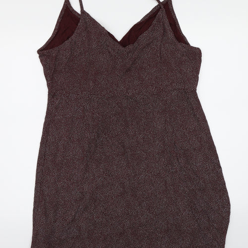 H&M Womens Purple Polka Dot Rayon A-Line  Size L