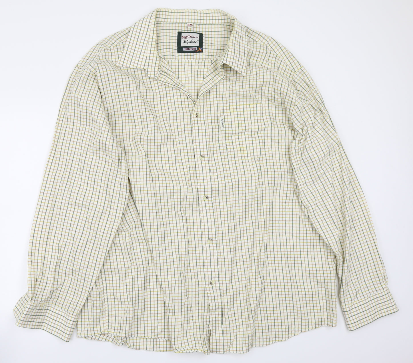 Rydale Mens Ivory Check   Button-Up Size 4XL
