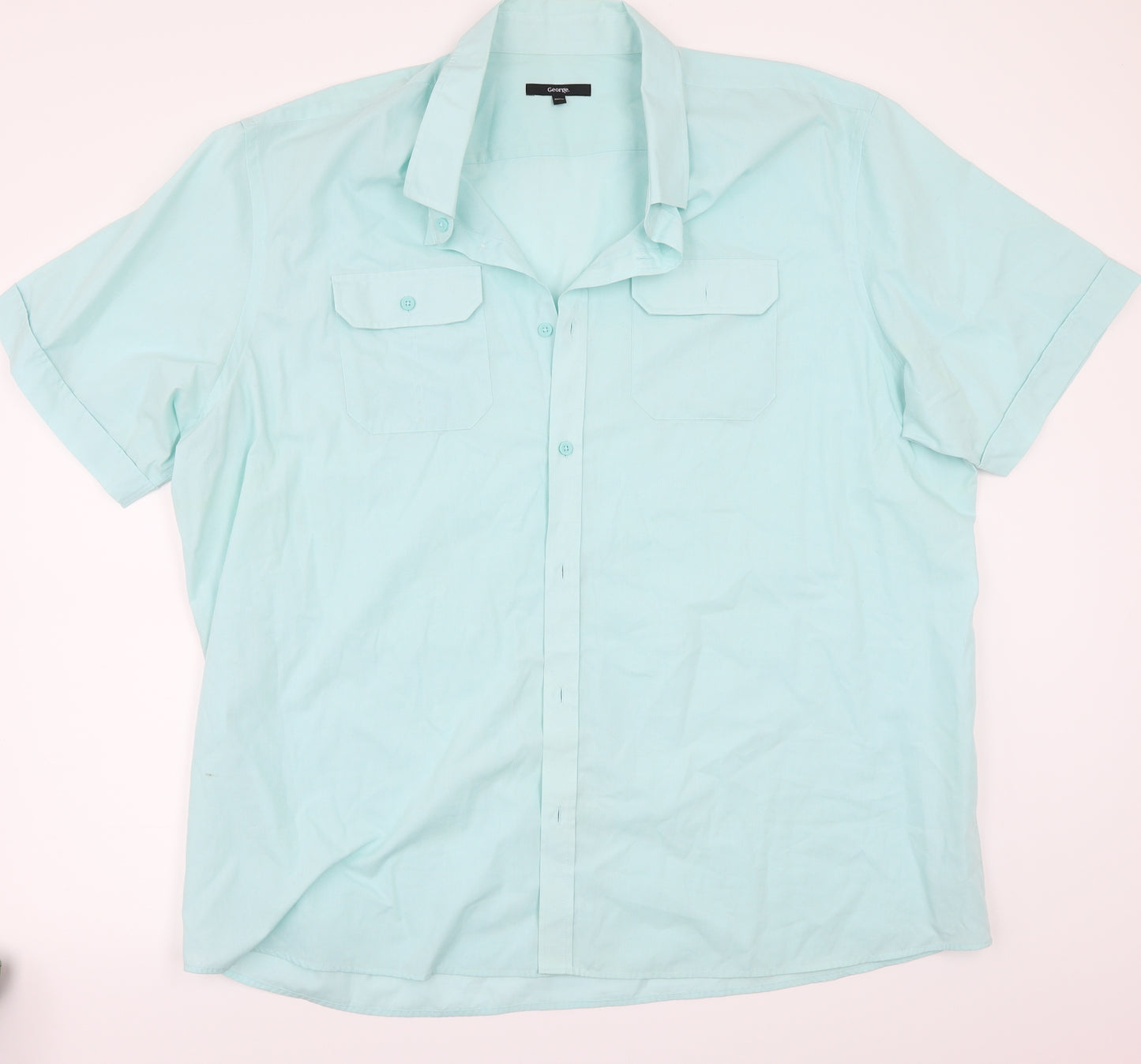 George Mens Blue    Button-Up Size 4XL