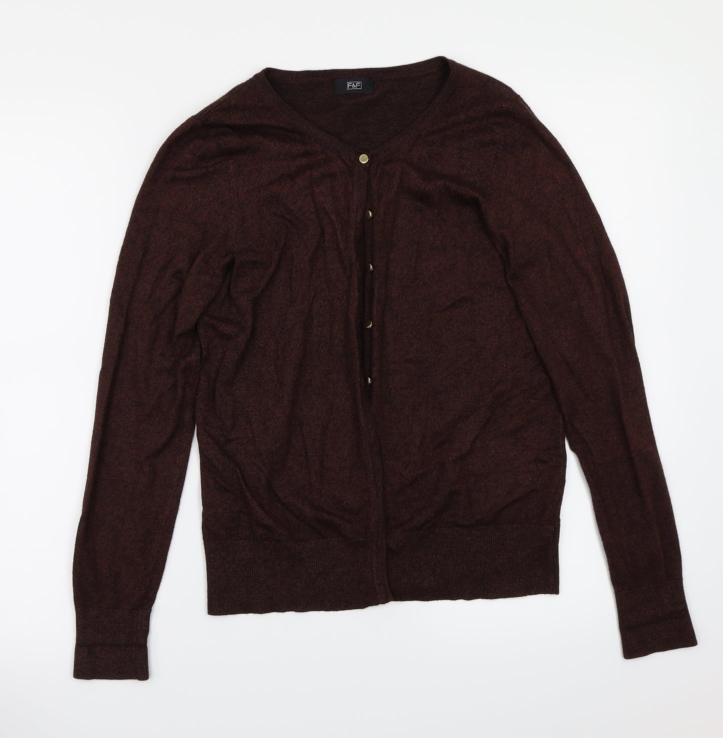 F&F Womens Brown   Cardigan Jumper Size 12