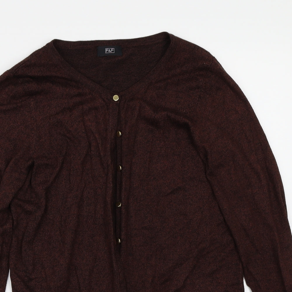 F&F Womens Brown   Cardigan Jumper Size 12