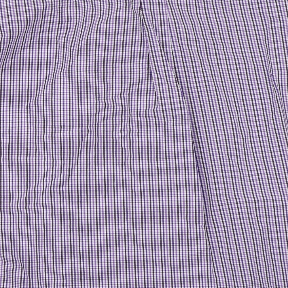 Cotton Traders Mens Purple Check Rayon  Button-Up Size Big 5X