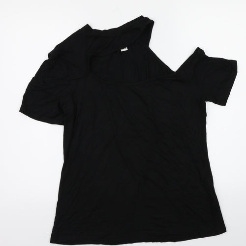 Preworn Womens Black   Basic T-Shirt Size XL