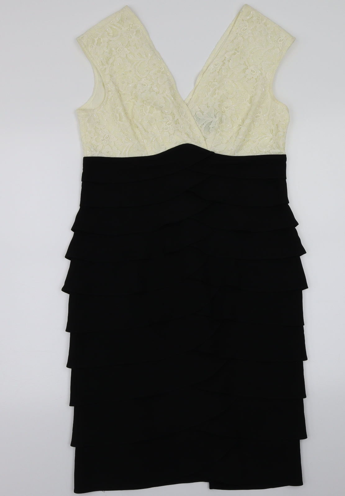 La Nouvelle Womens Black Floral  A-Line  Size 16