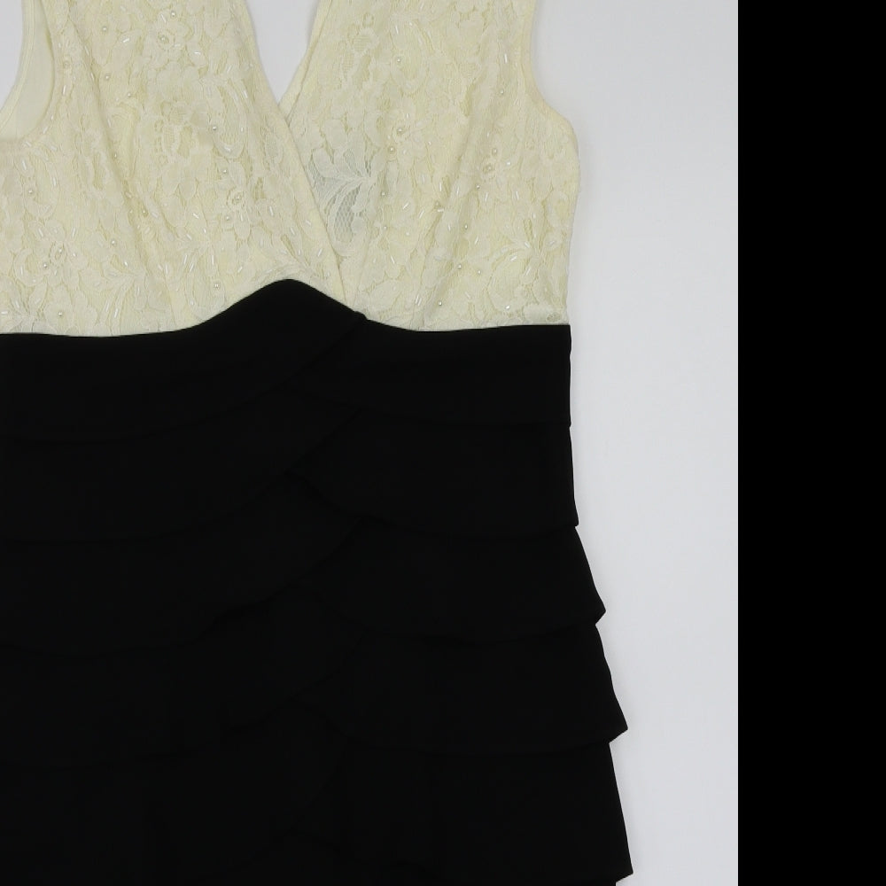 La Nouvelle Womens Black Floral  A-Line  Size 16