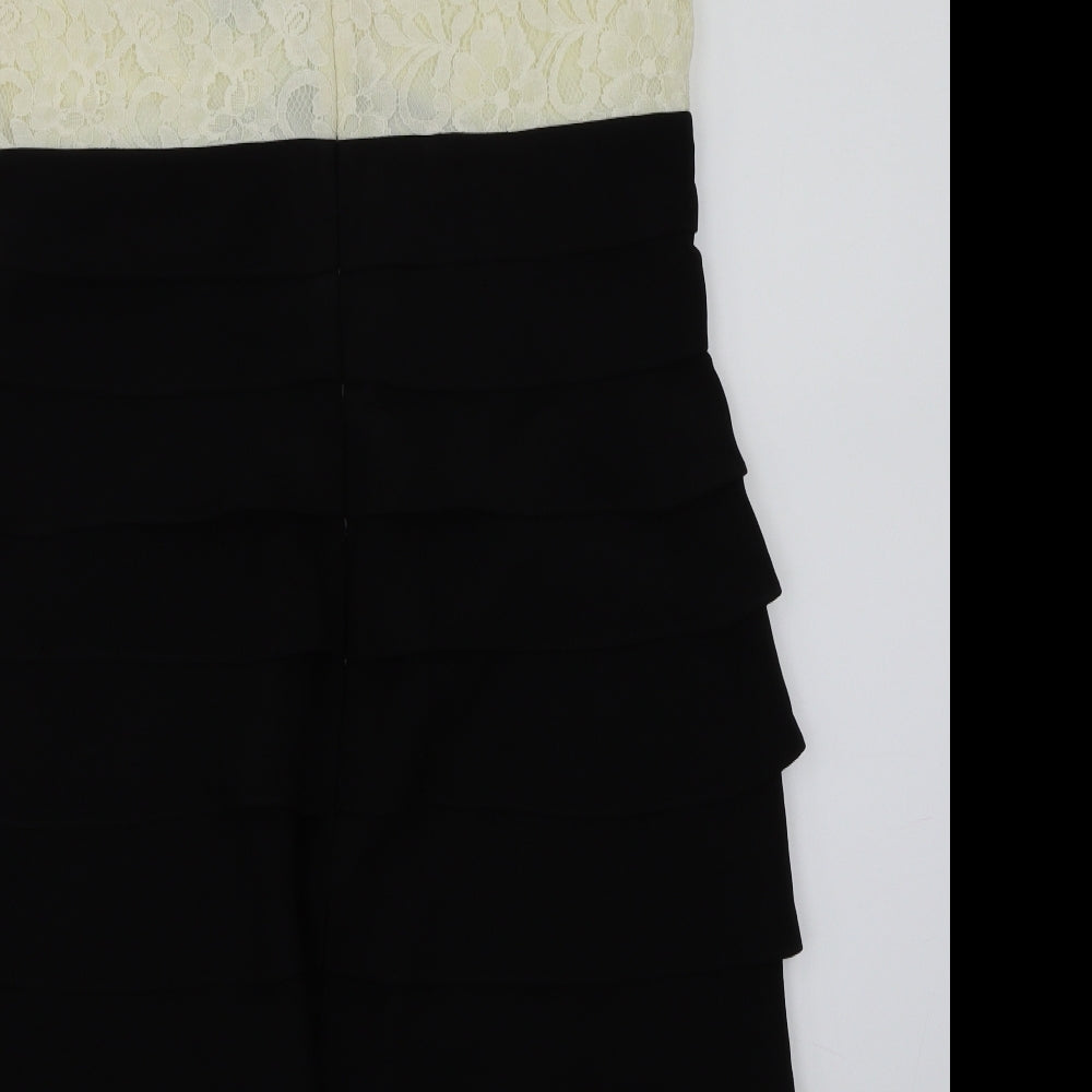 La Nouvelle Womens Black Floral  A-Line  Size 16