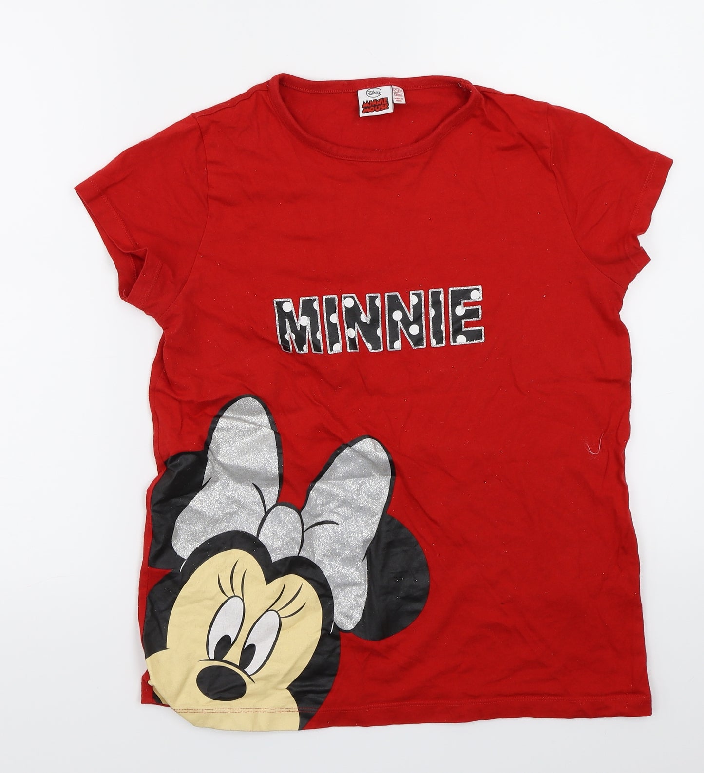 Minnie Girls Red   Basic T-Shirt Size 12-13 Years