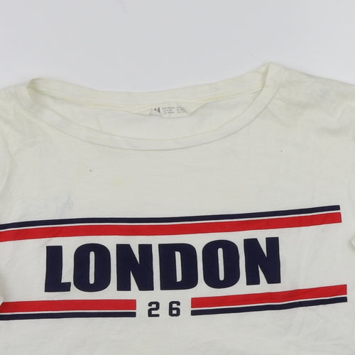 H&M Girls Ivory   Basic T-Shirt Size 14 Years