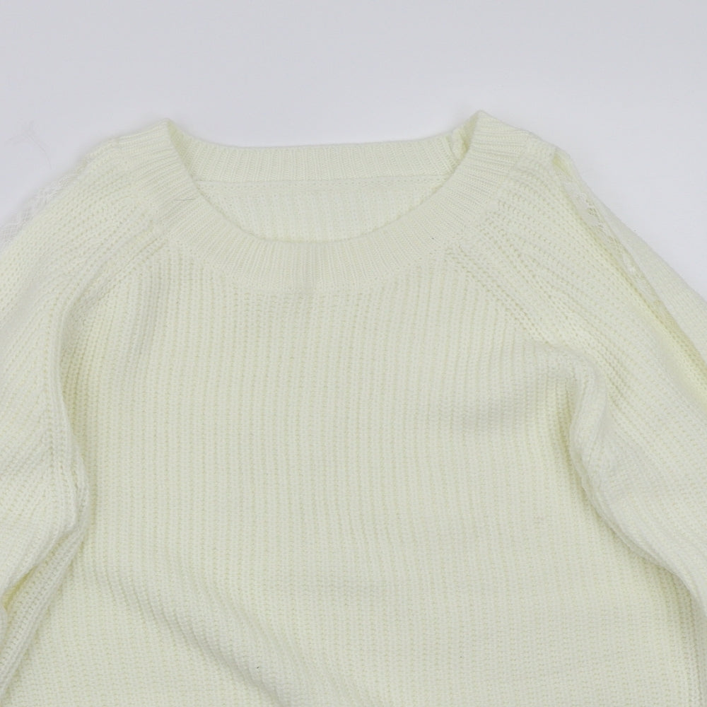SheIn Womens White   Pullover Jumper Size XL