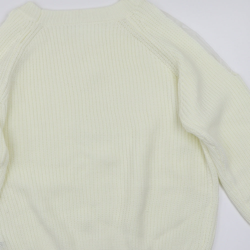 SheIn Womens White   Pullover Jumper Size XL