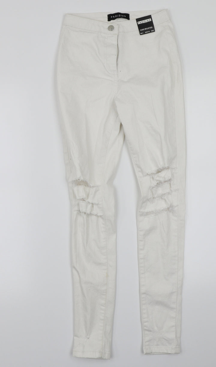 Parisian Womens White Skinny Jeans Size 6 L27 in