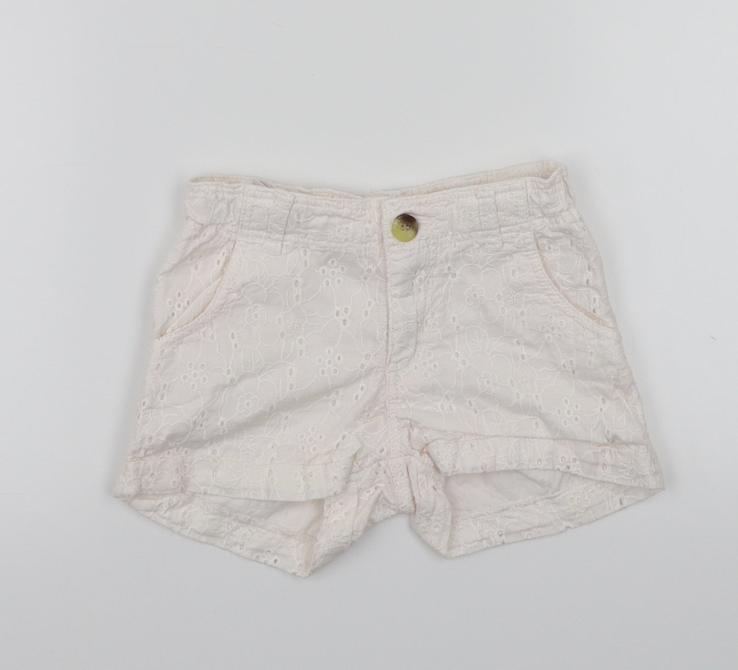 H&M Girls White Floral  Cropped Trousers Size 24 Months