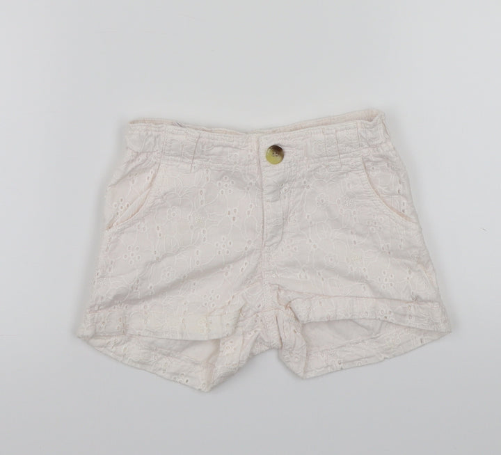 H&M Girls White Floral  Cropped Trousers Size 24 Months