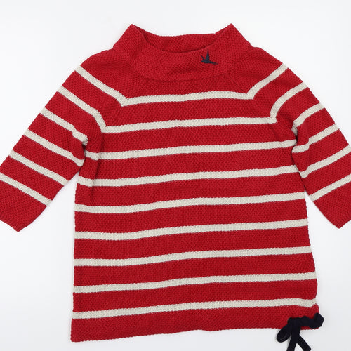 Per Una Womens Red Striped  Pullover Jumper Size 10