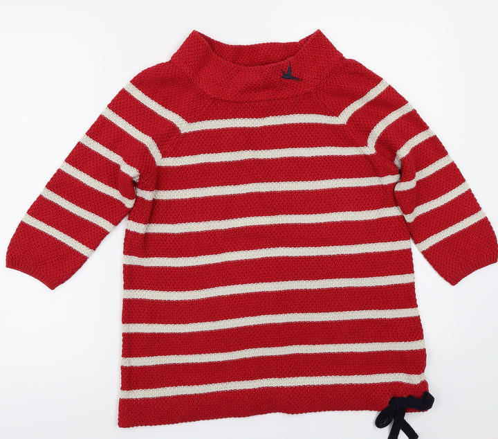 Per Una Womens Red Striped Pullover Jumper Size 10