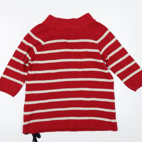 Per Una Womens Red Striped  Pullover Jumper Size 10