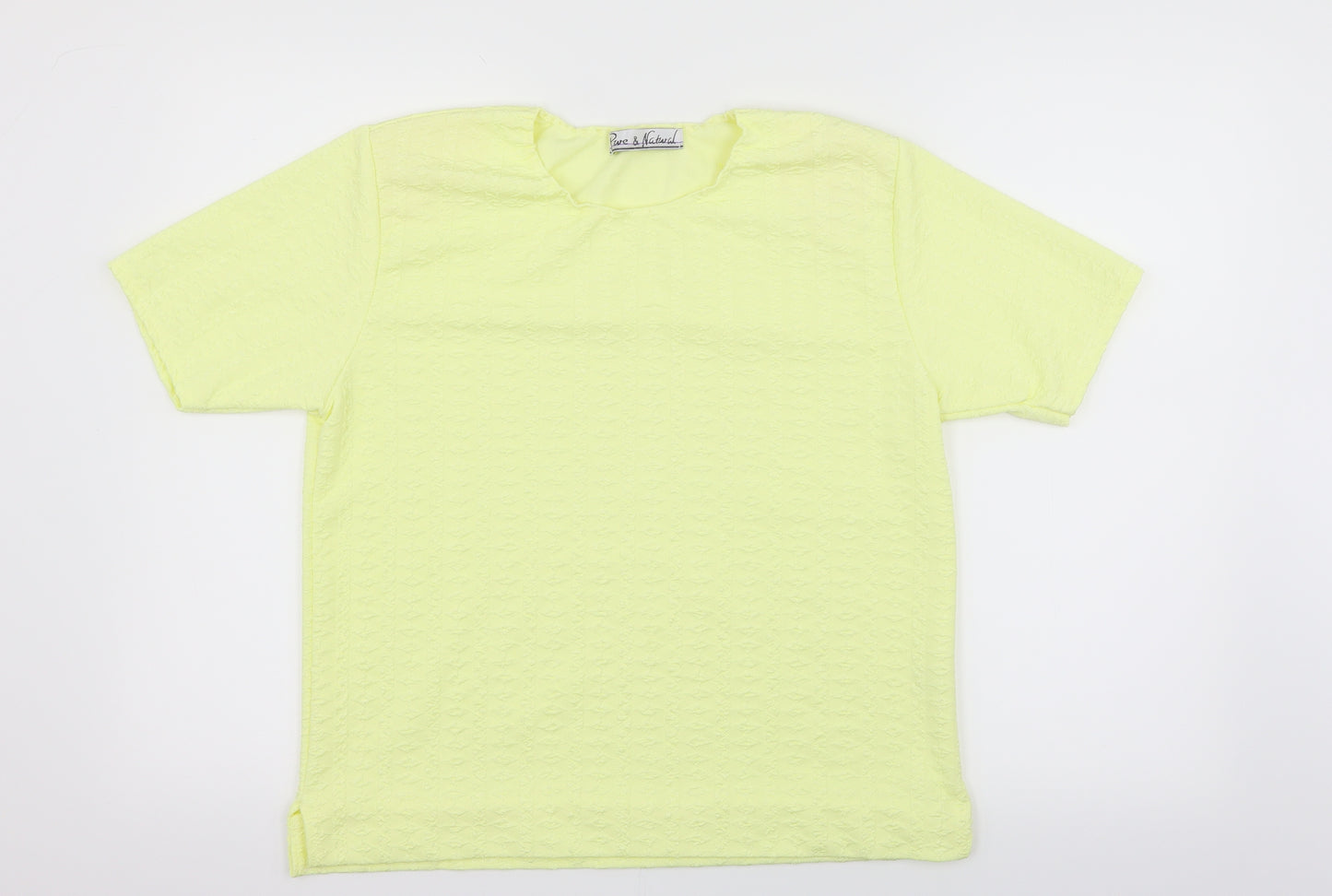 Pure & Natural Womens Yellow   Basic T-Shirt Size 14
